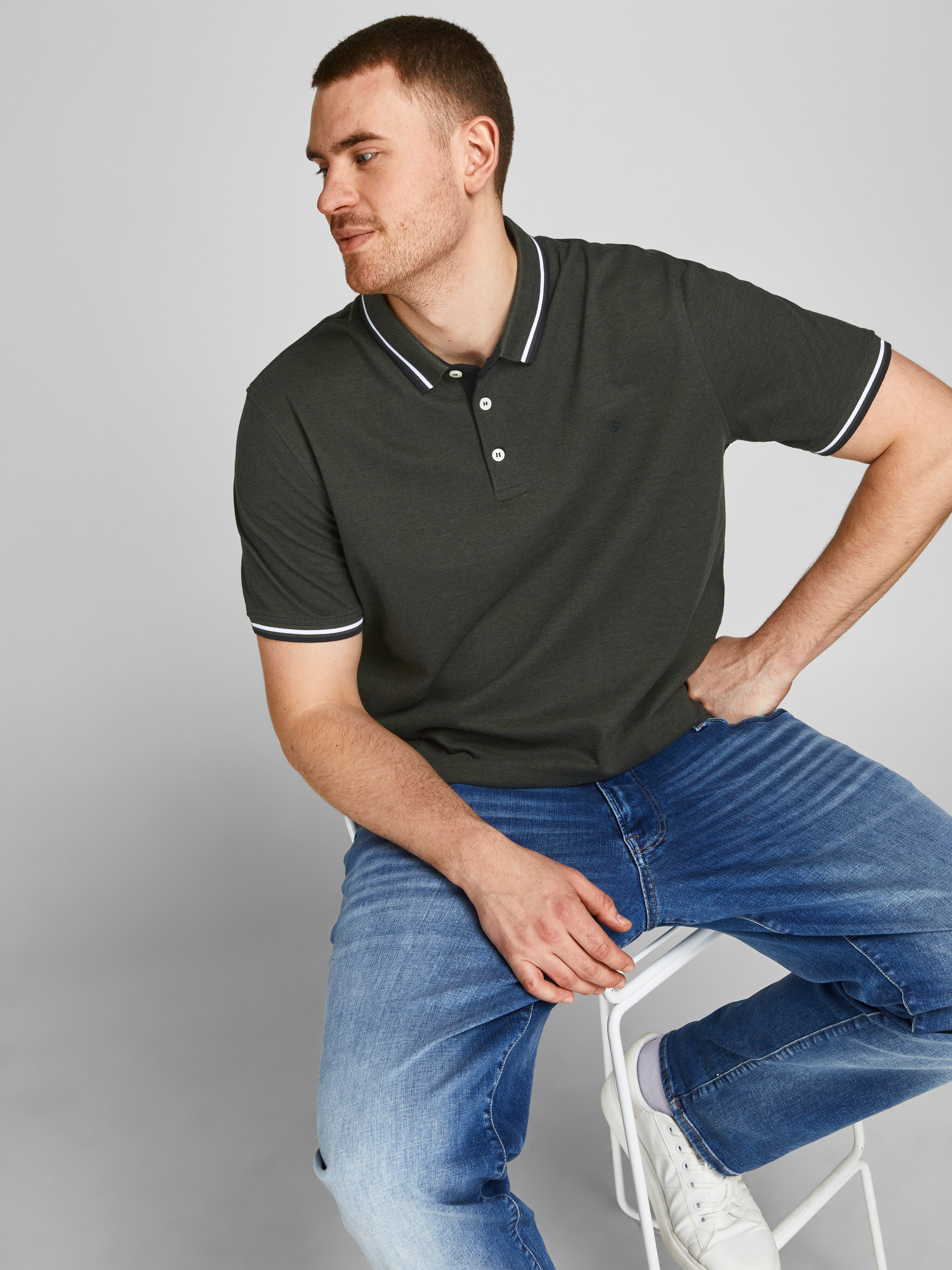 Jack & Jones Plus Size Plain Polo - 12143859