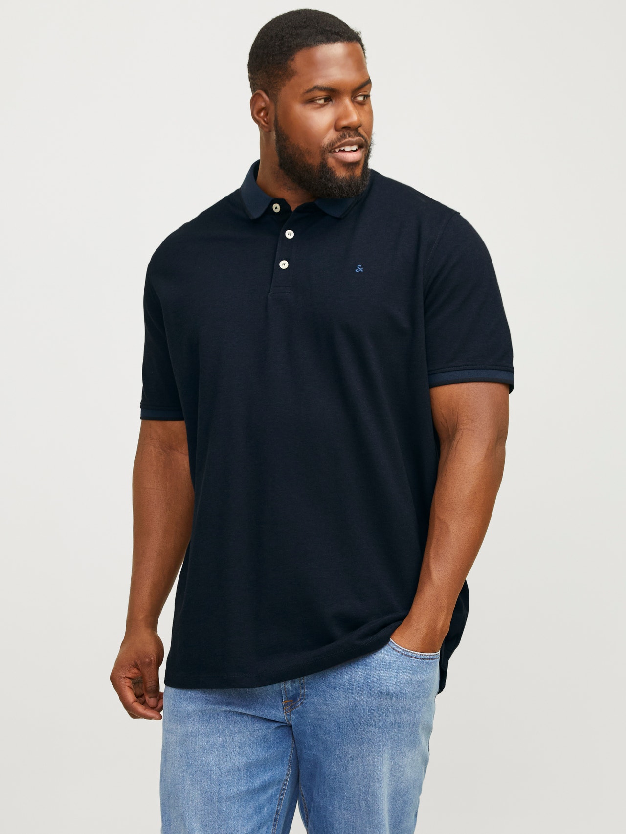 Jack & Jones Plus Size Enfärgat T-shirt -Dark Navy - 12143859