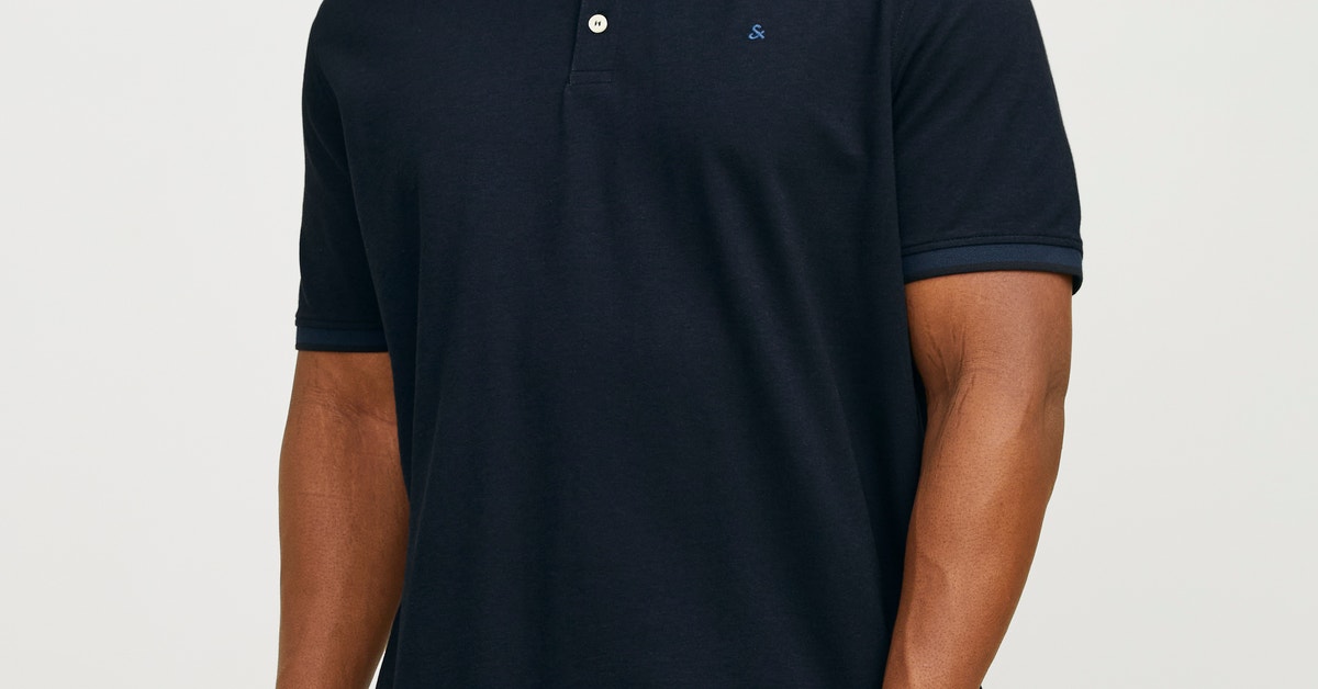 plus size navy blue polo shirt