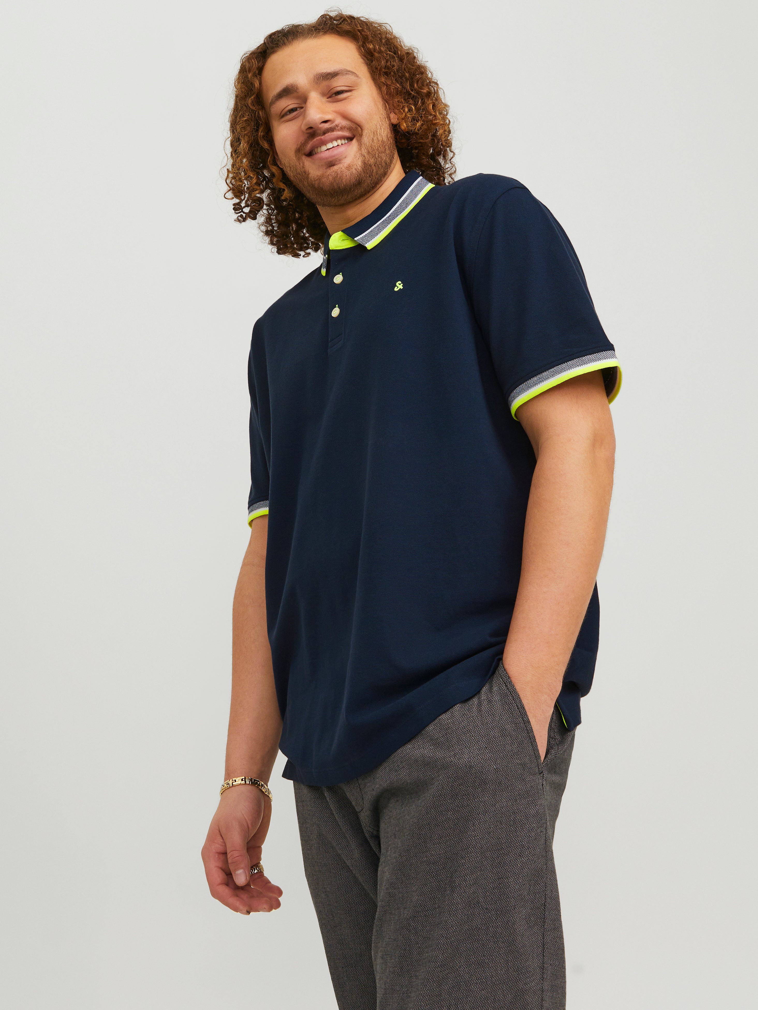 Thumbnail - Plus Size Einfarbig Poloshirt