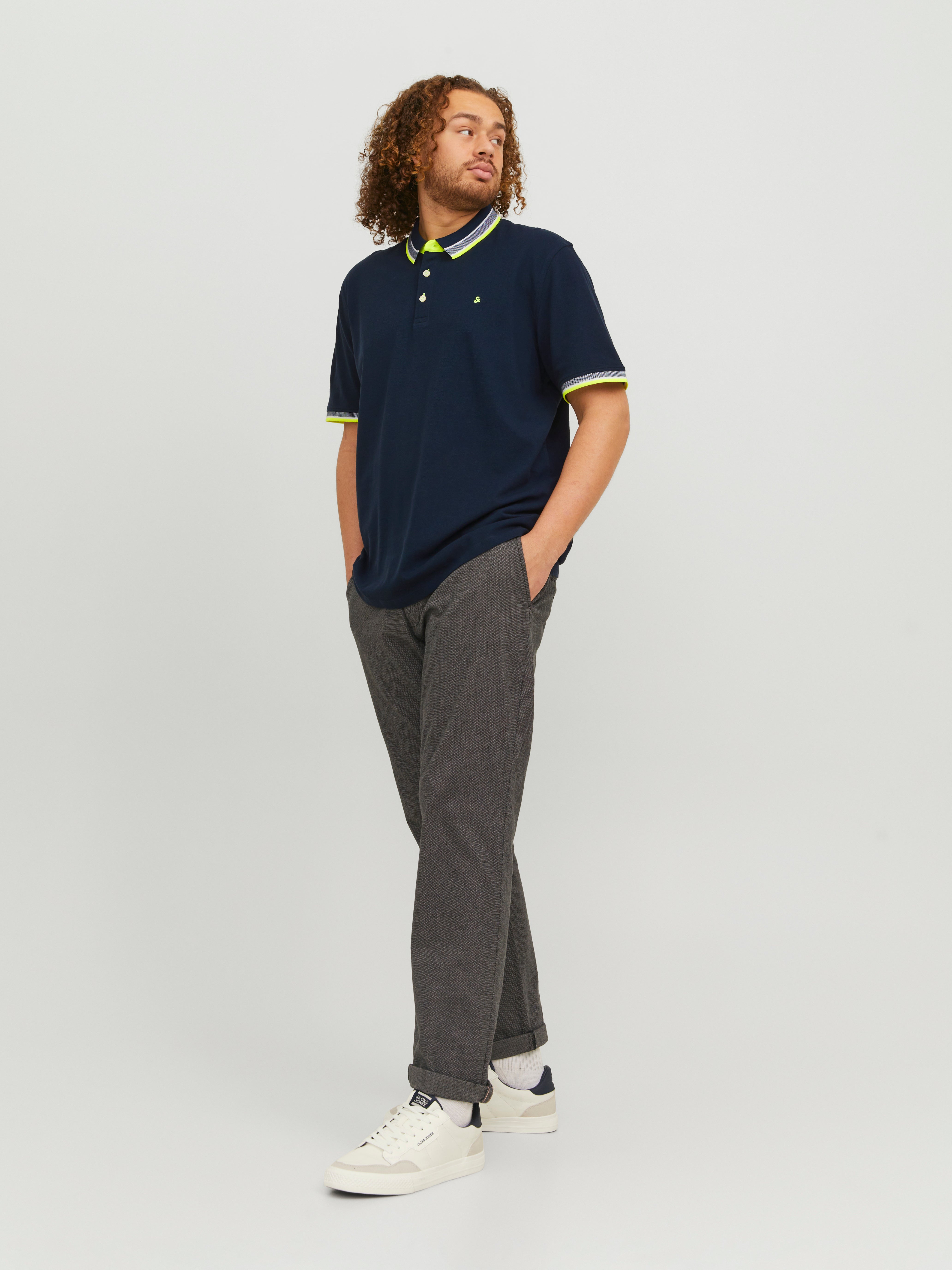 Jack & Jones Plus Size Plain Polo -Dark Navy - 12143859