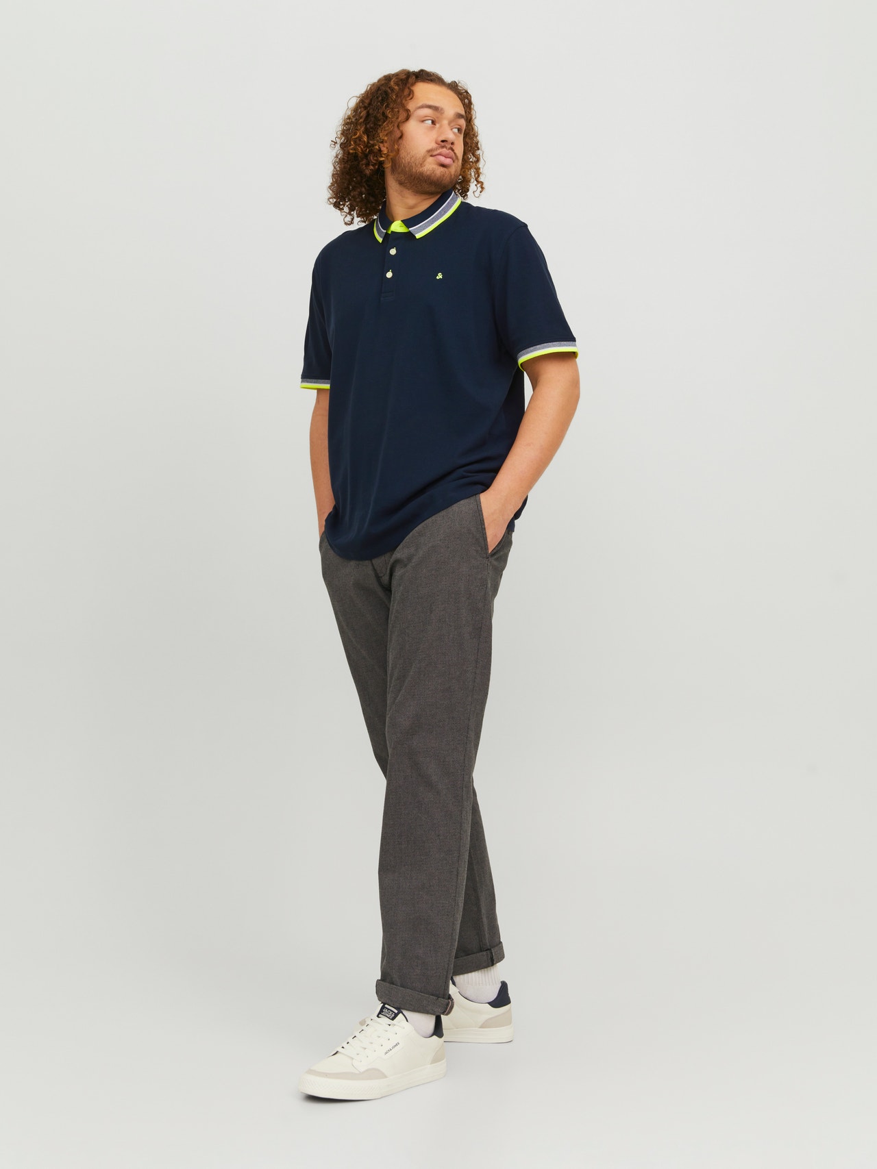 Jack & Jones Plus Size Plain Polo -Dark Navy - 12143859
