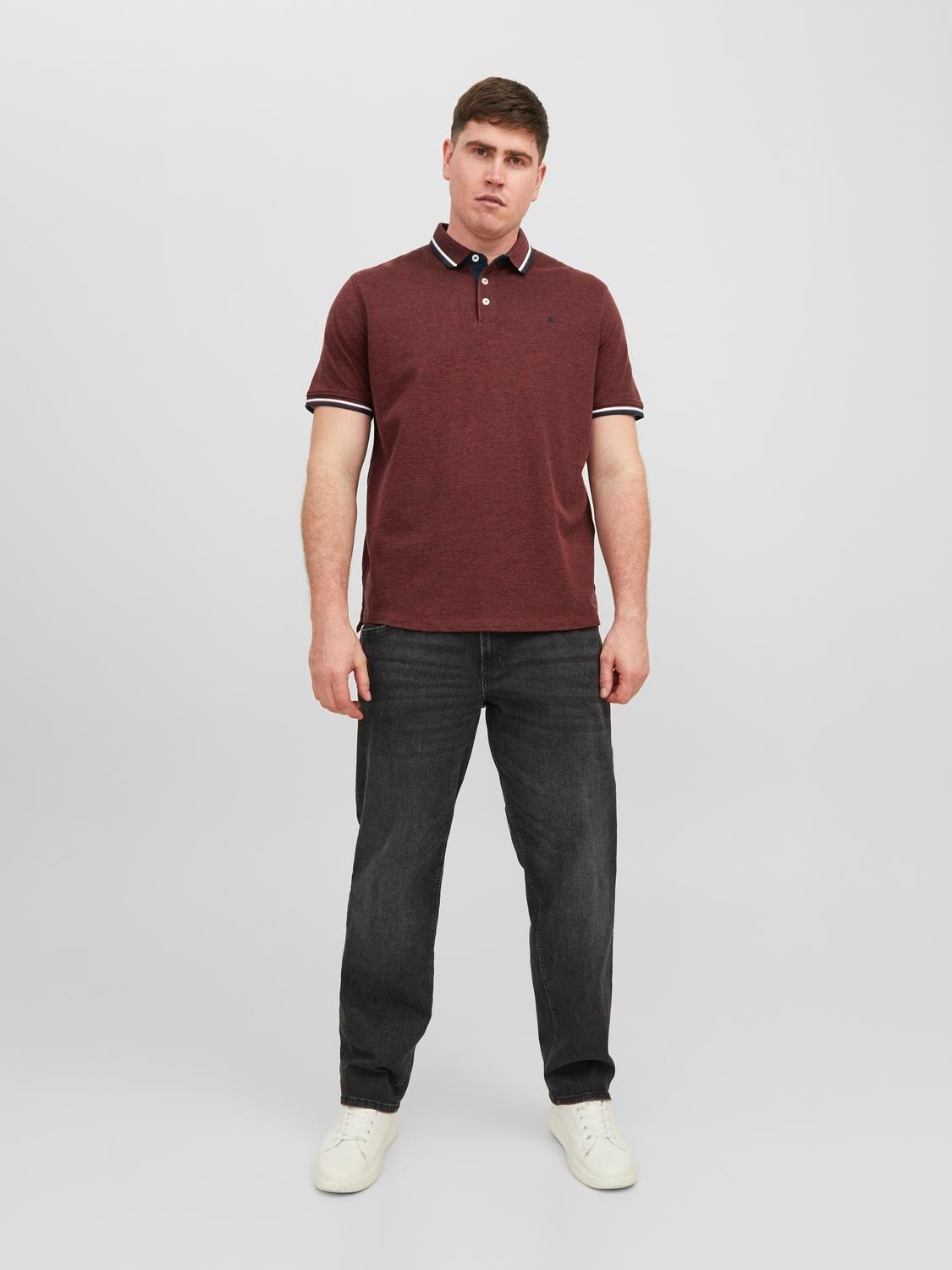 Jack & Jones Plus Size Einfarbig T-shirt -Cinnabar - 12143859