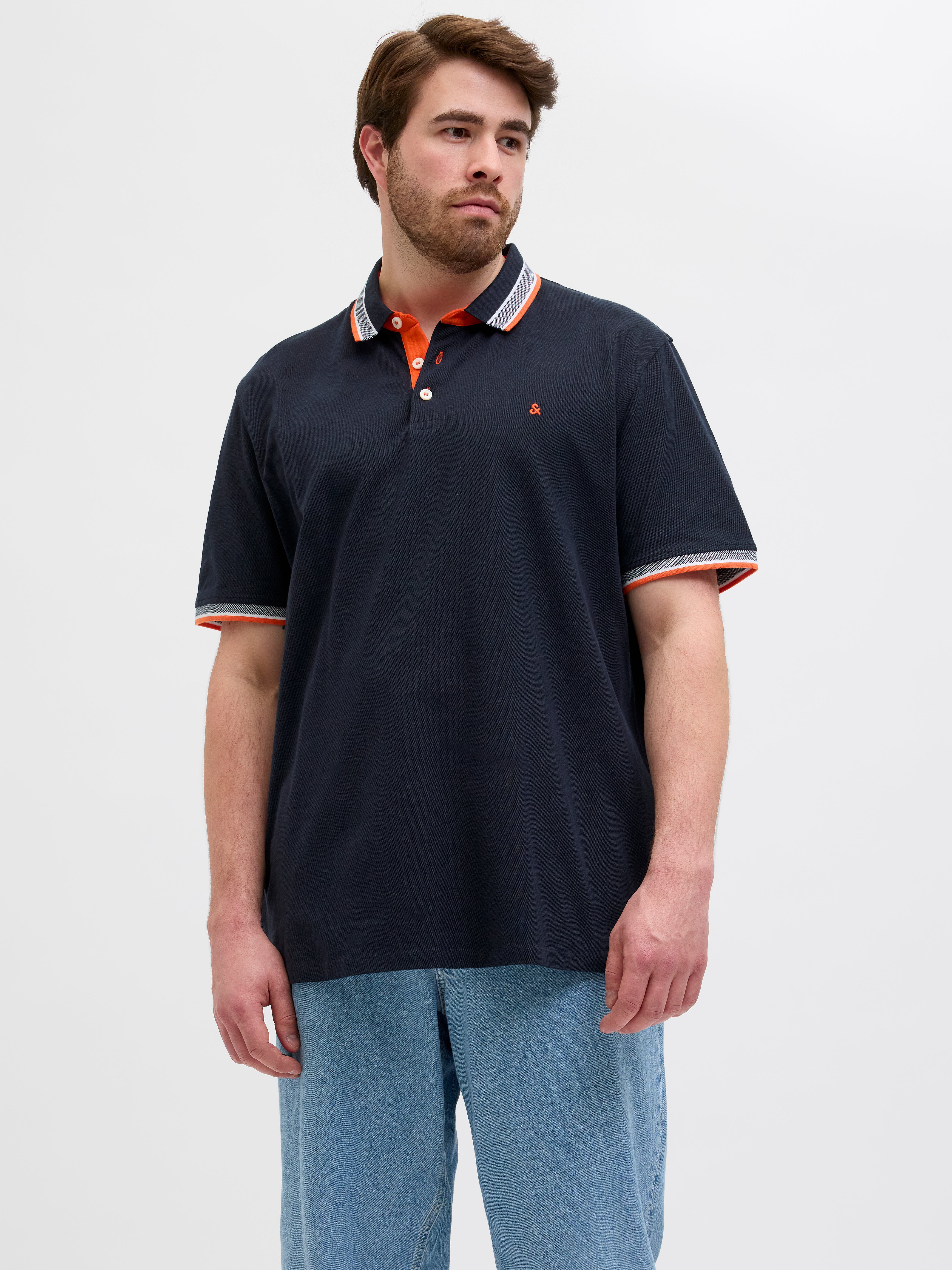 Thumbnail - Plus Size Einfarbig Poloshirt