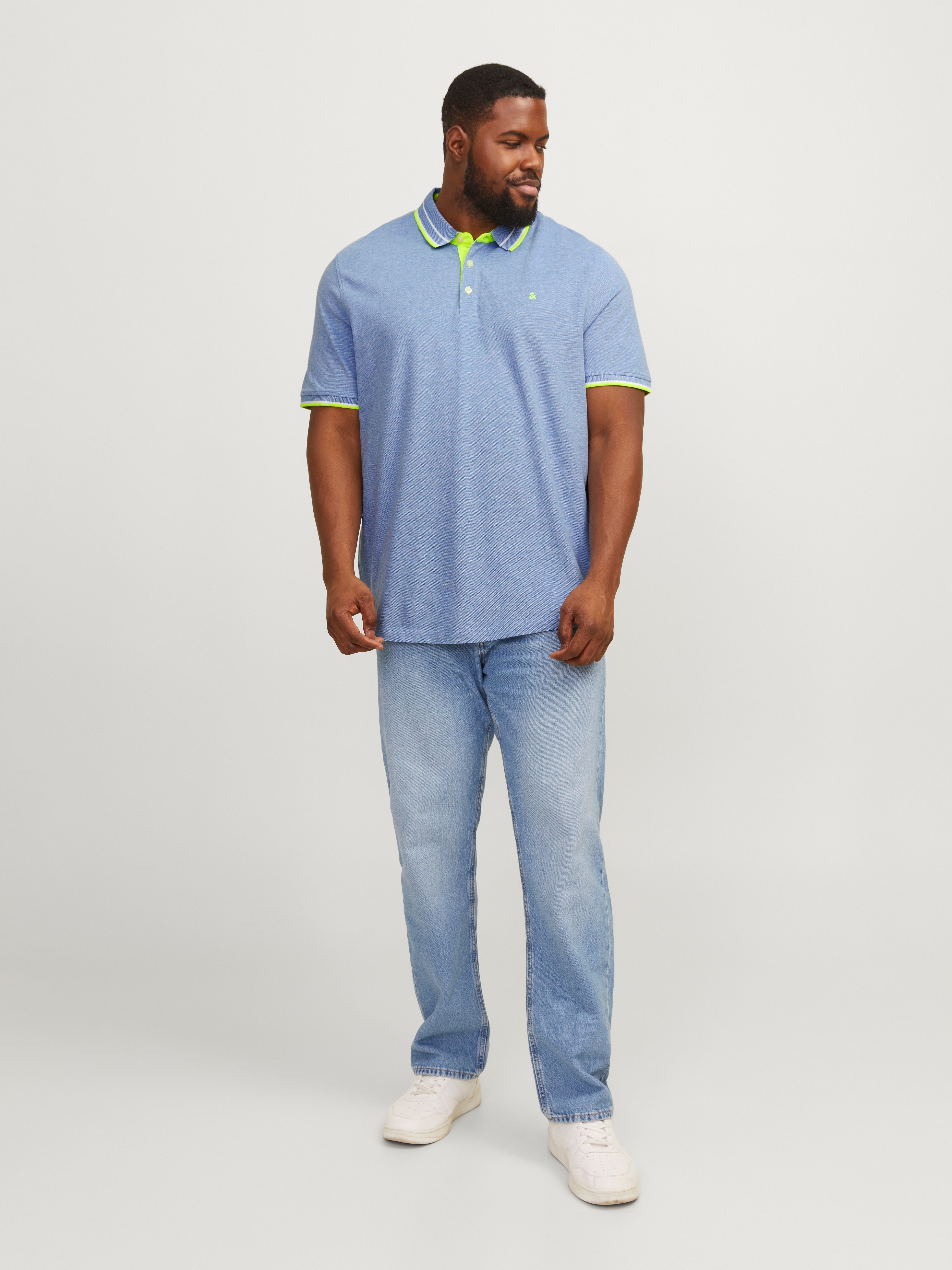 Thumbnail - Plus Size Einfarbig Poloshirt