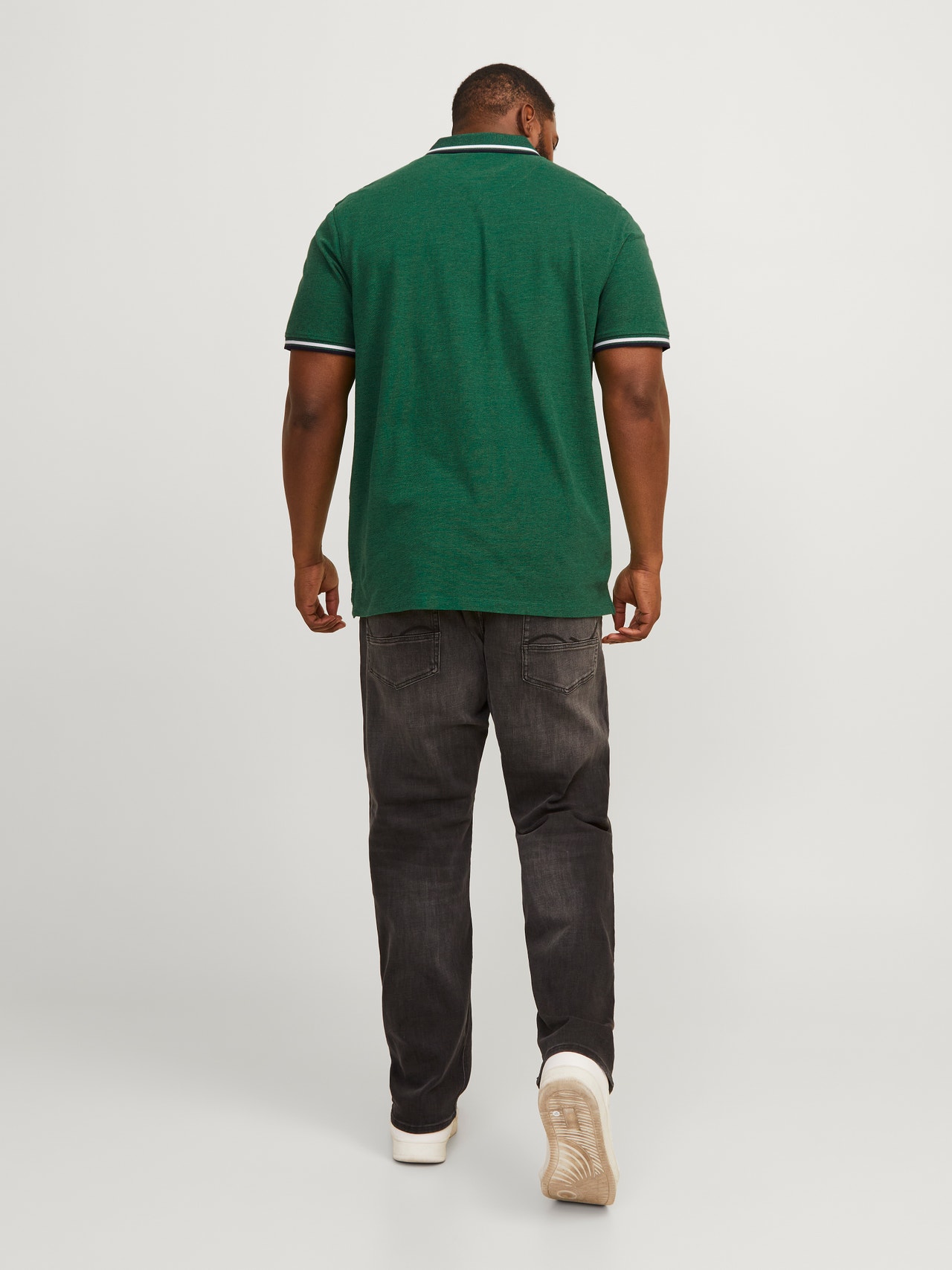 Jack & Jones Plus Size Camiseta polo Liso -Dark Green - 12143859