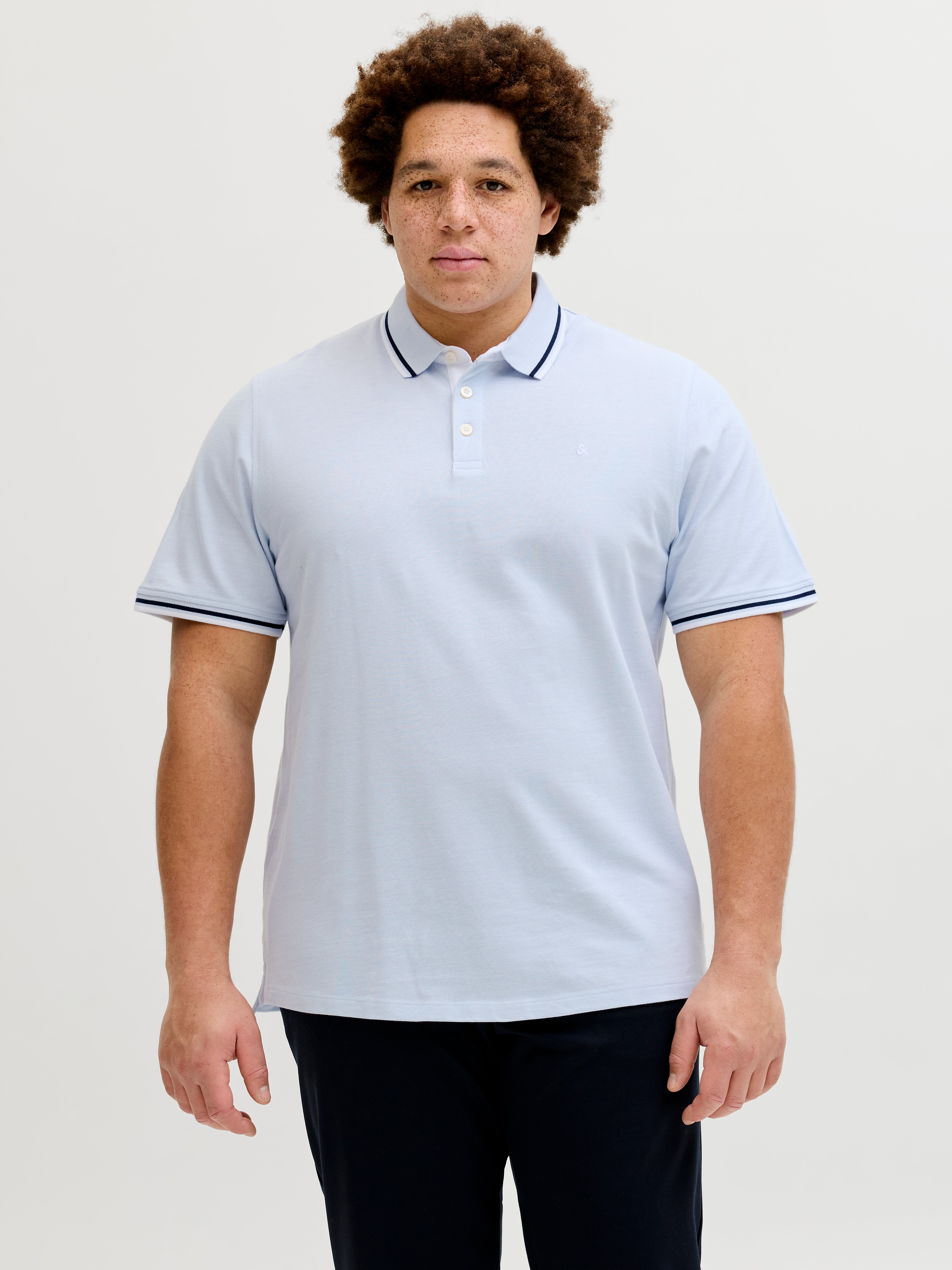 Thumbnail - Plus Size Einfarbig Poloshirt