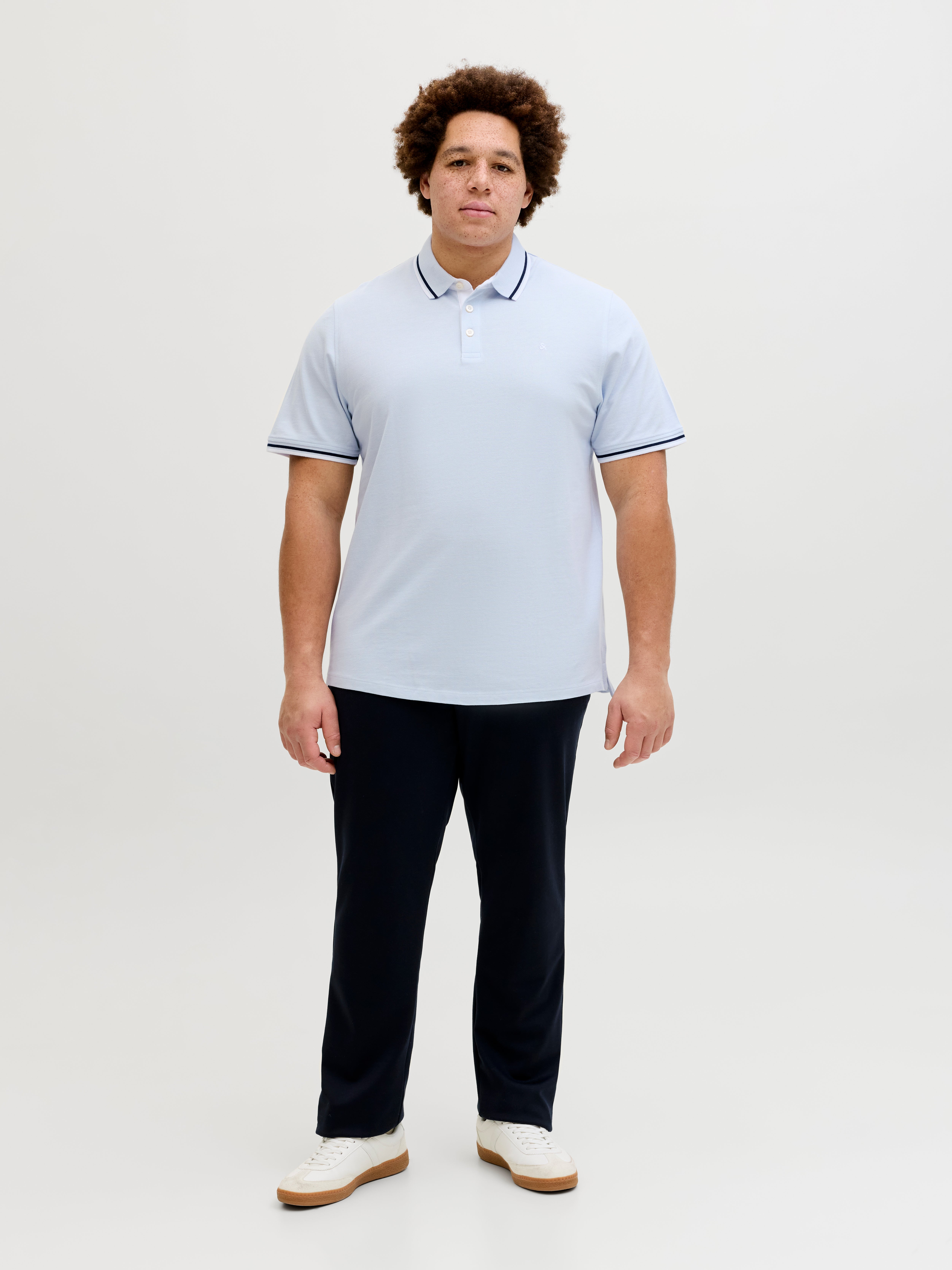 Thumbnail - Plus Size Einfarbig Poloshirt