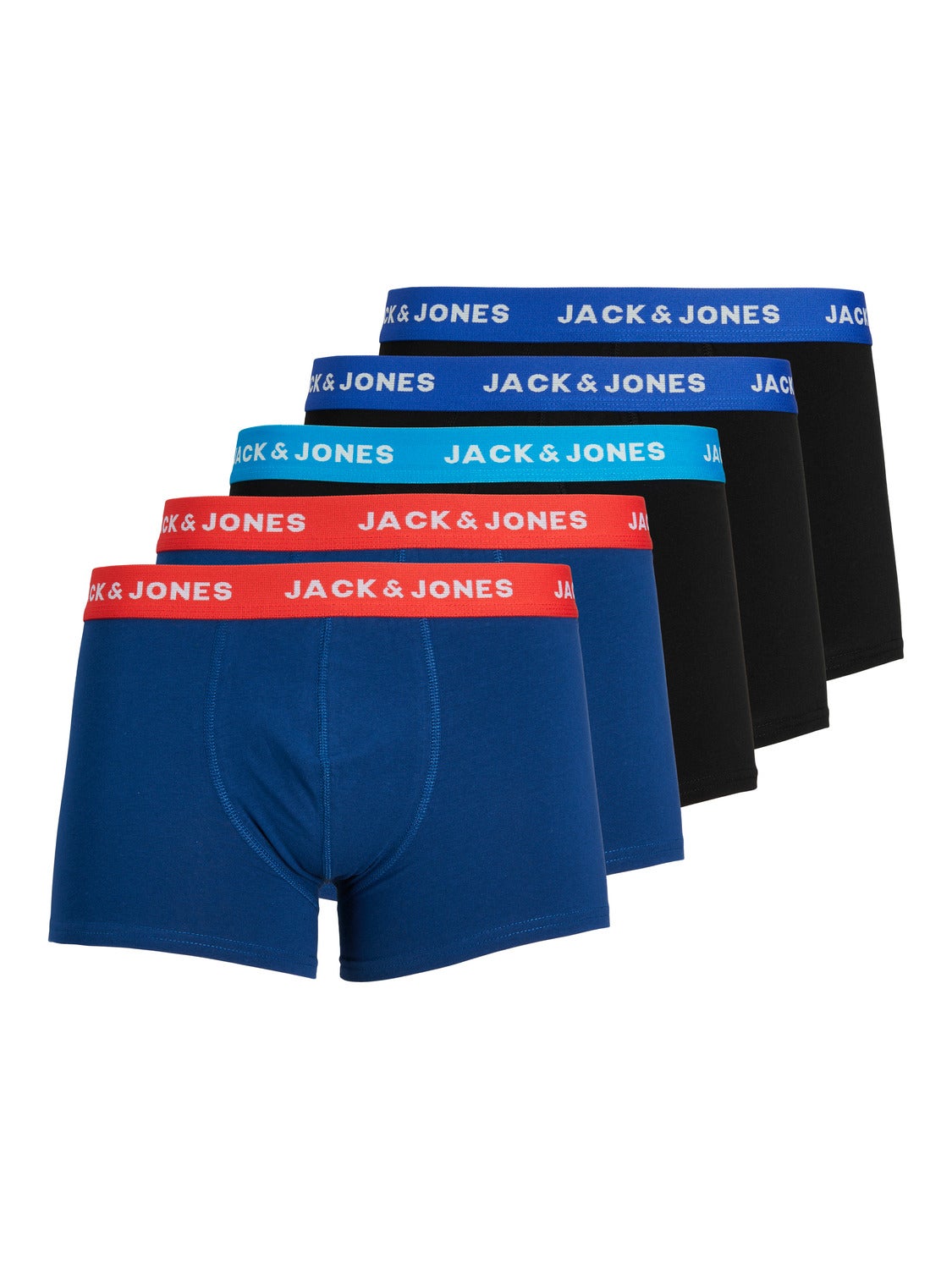 Jack & Jones 5 Pack Trunks In Black