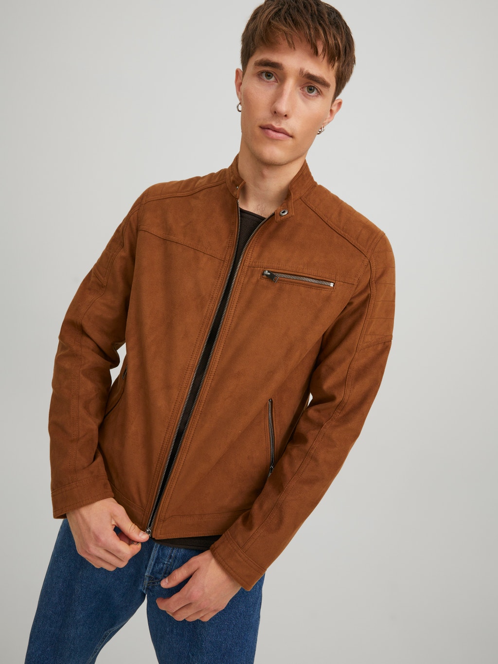 Zilver neerhalen delen Faux Leather jacket | Light Brown | Jack & Jones®