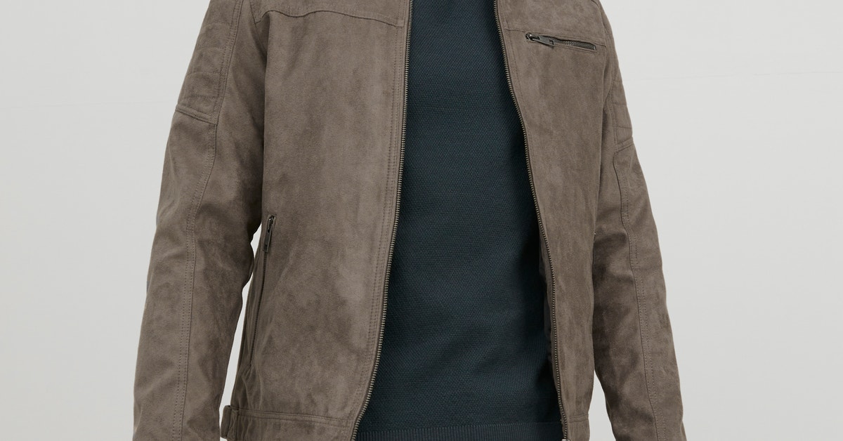 Synthetic suede jacket Dark Brown Jack & Jones®