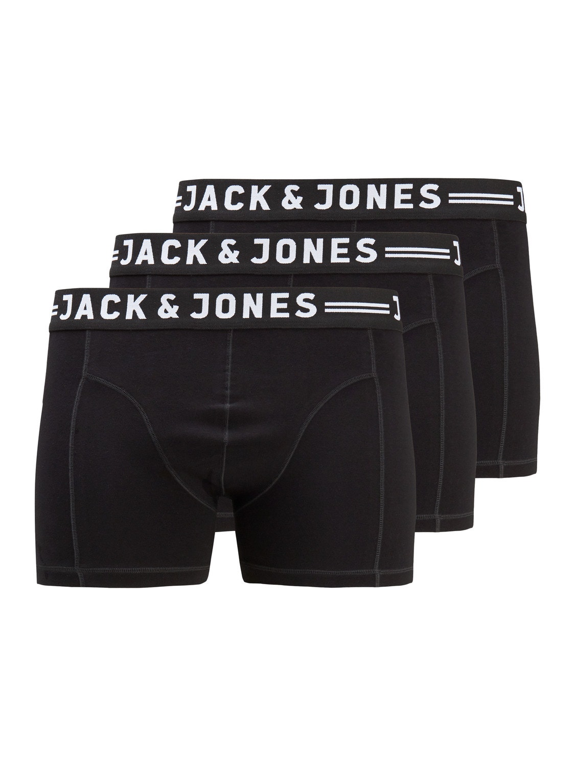 Jack & Jones Μεγάλο μέγεθος 3-συσκευασία Κοντό παντελόνι -Black - 12147591
