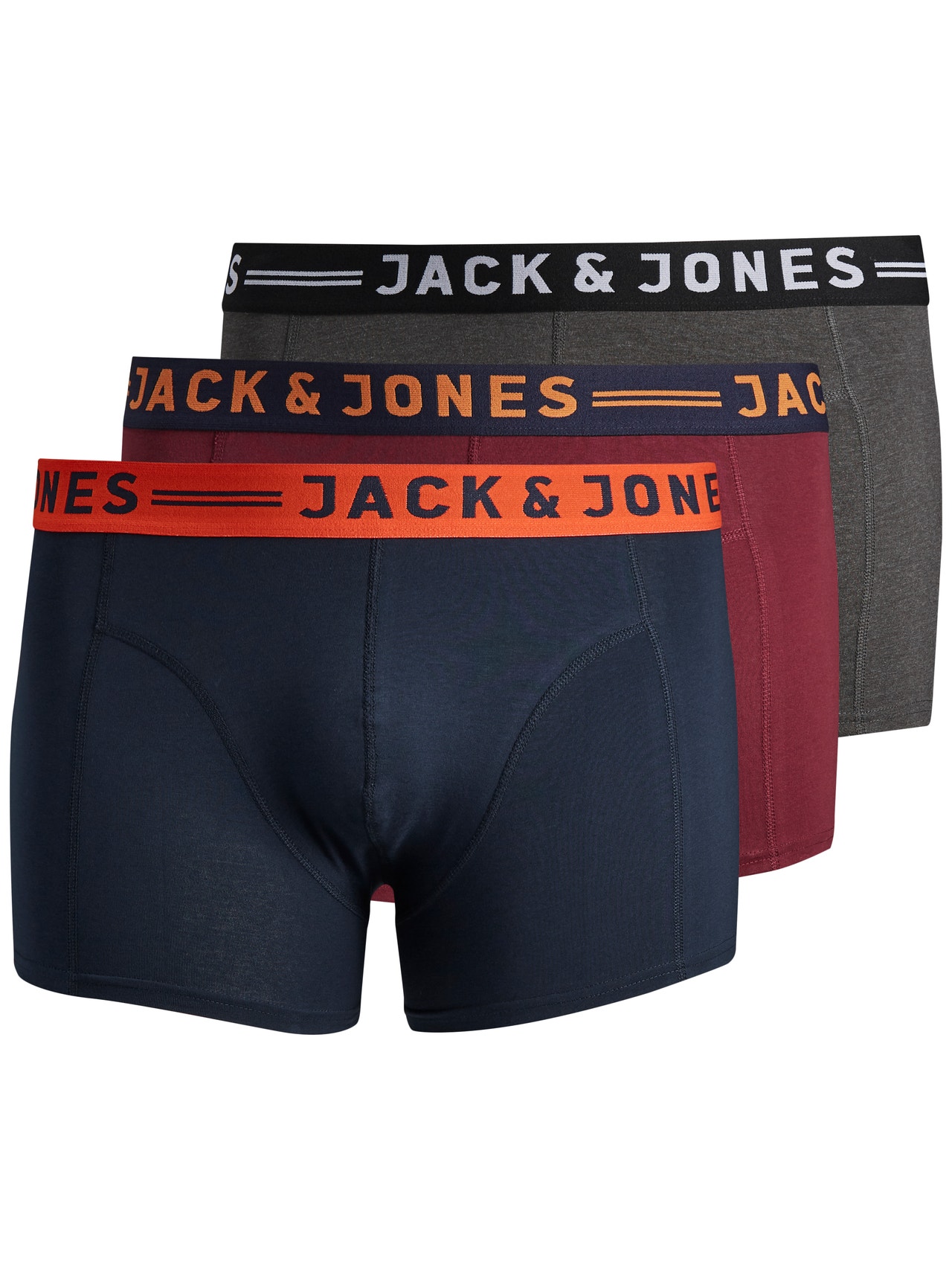 Jack & Jones Plus Size 3-pack Boxershorts -Burgundy - 12147592