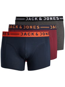 Jack & Jones Μεγάλο μέγεθος 3-συσκευασία Κοντό παντελόνι -Burgundy - 12147592