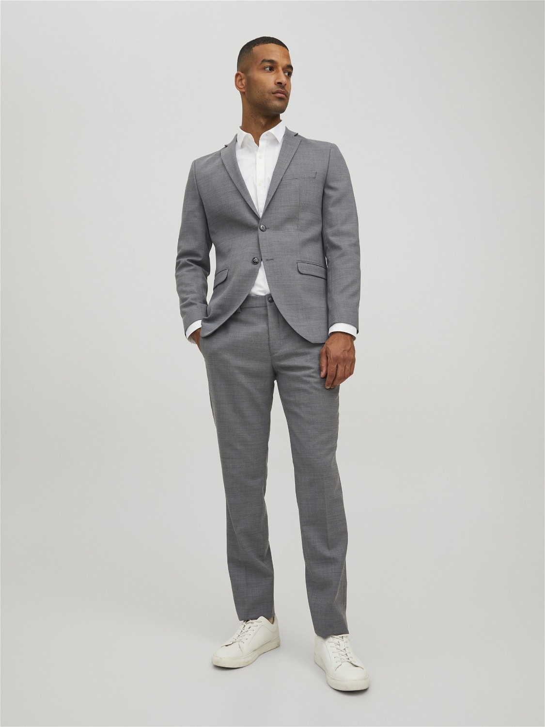Jack & Jones JPRSOLARIS Super Slim Fit Ülikond -Light Grey Melange - 12148166