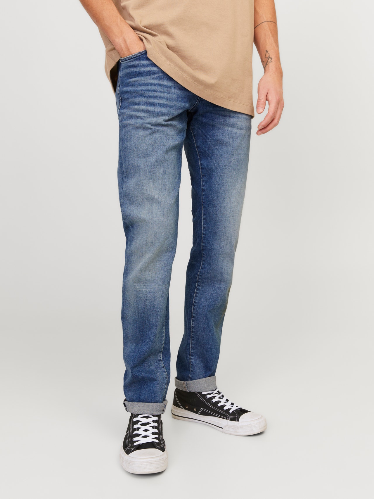 JJIGLENN JJICON JJ 357 50SPS NOOS Slim fit jeans | Medium Blue | Jack ...