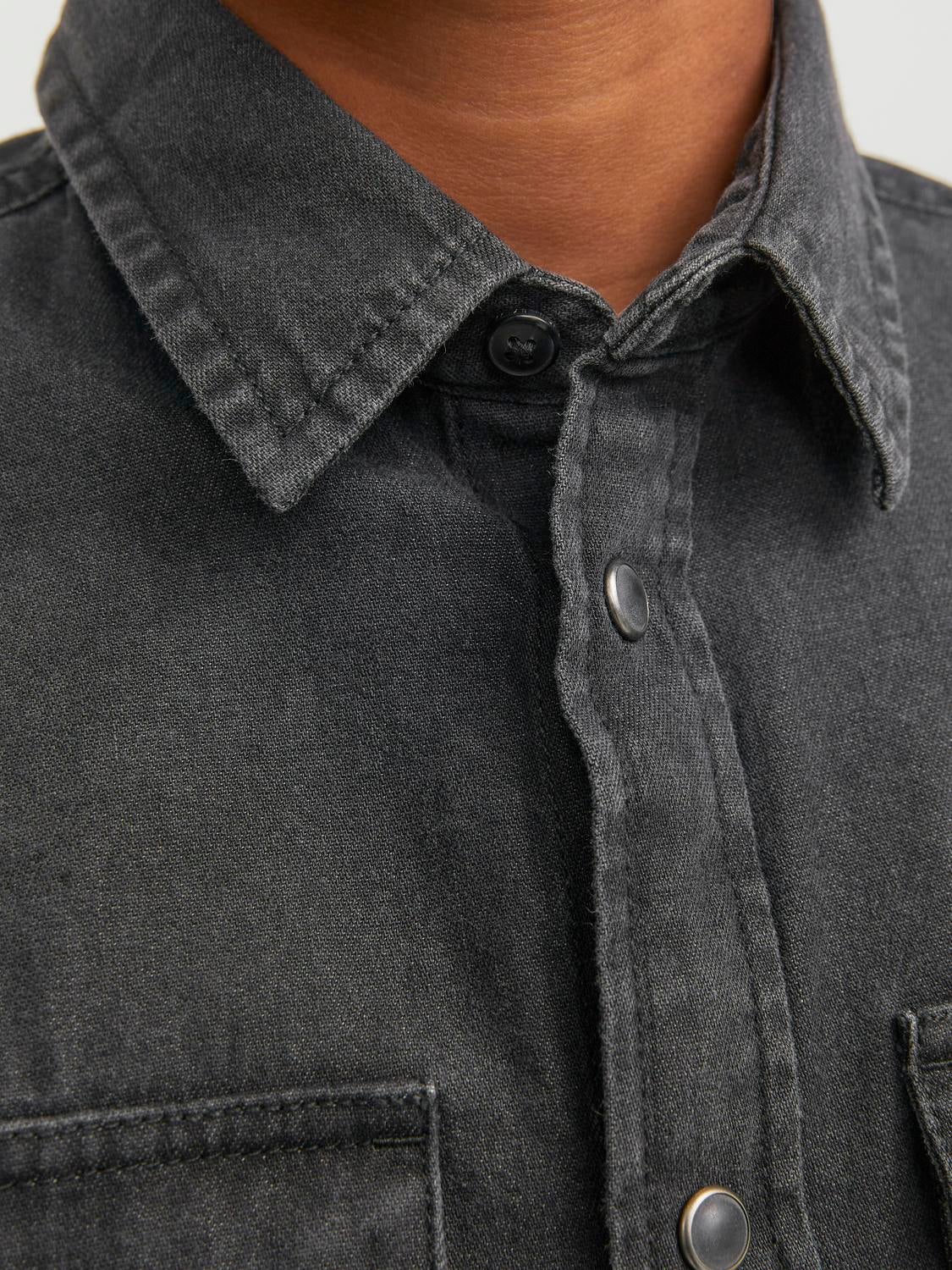 Jack and jones hot sale black denim shirt