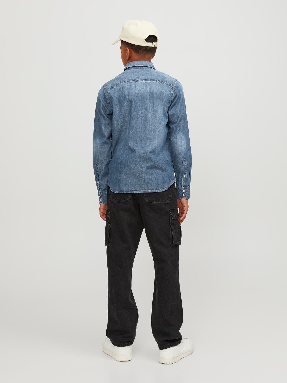 Jack & Jones Džínová košile Junior -Medium Blue Denim - 12148417