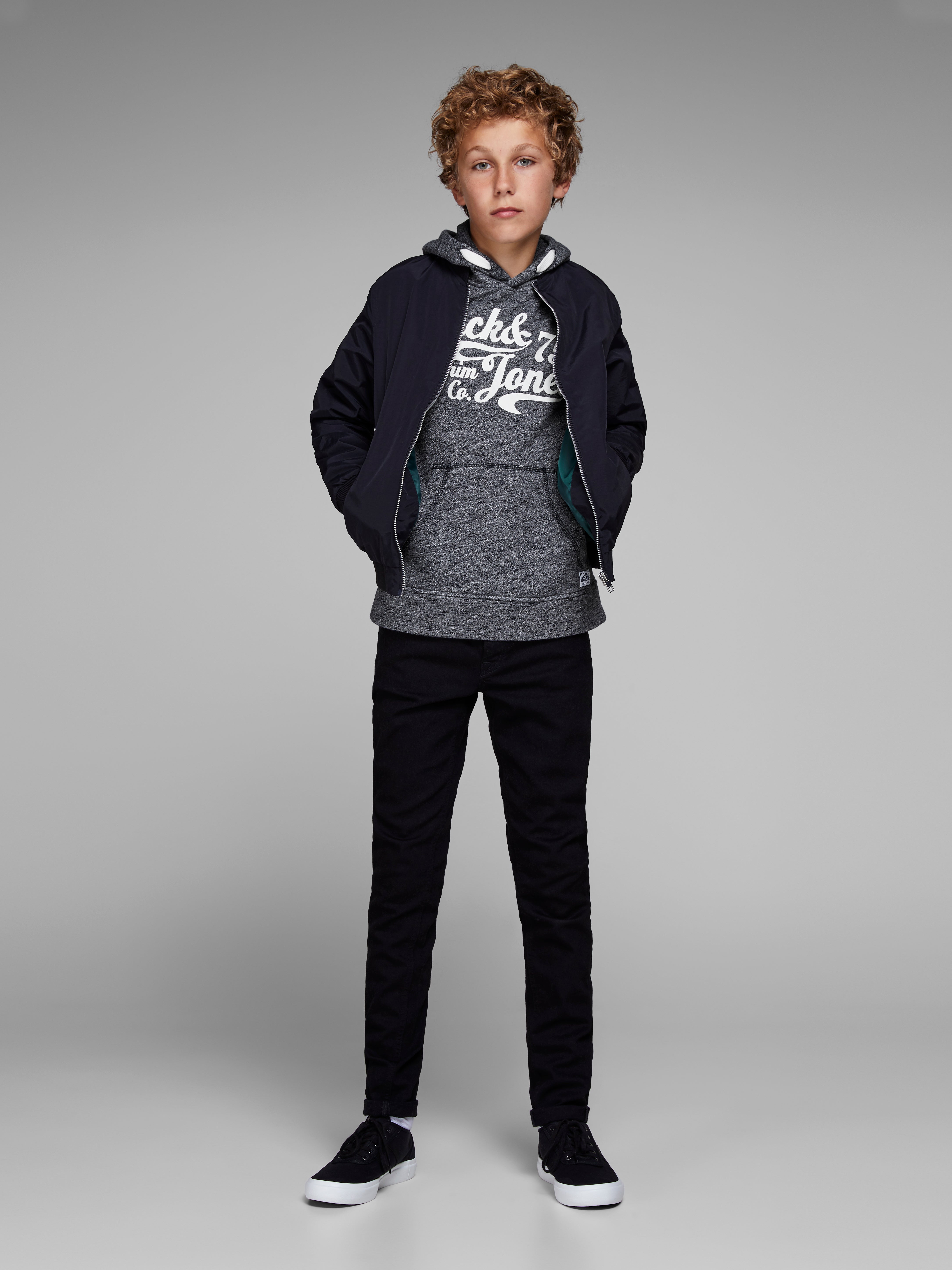 Plain Hoodie For boys Dark Blue Jack Jones