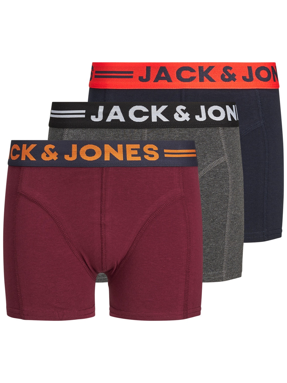 Jack & Jones 3-pack Kalsonger För pojkar -Dark Grey Melange - 12149294