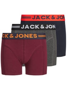Jack & Jones Paquete de 3 Trunks Junior -Dark Grey Melange - 12149294