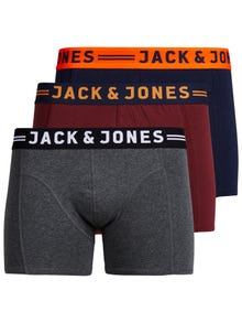 Jack & Jones Paquete de 3 Trunks Junior -Dark Grey Melange - 12149294