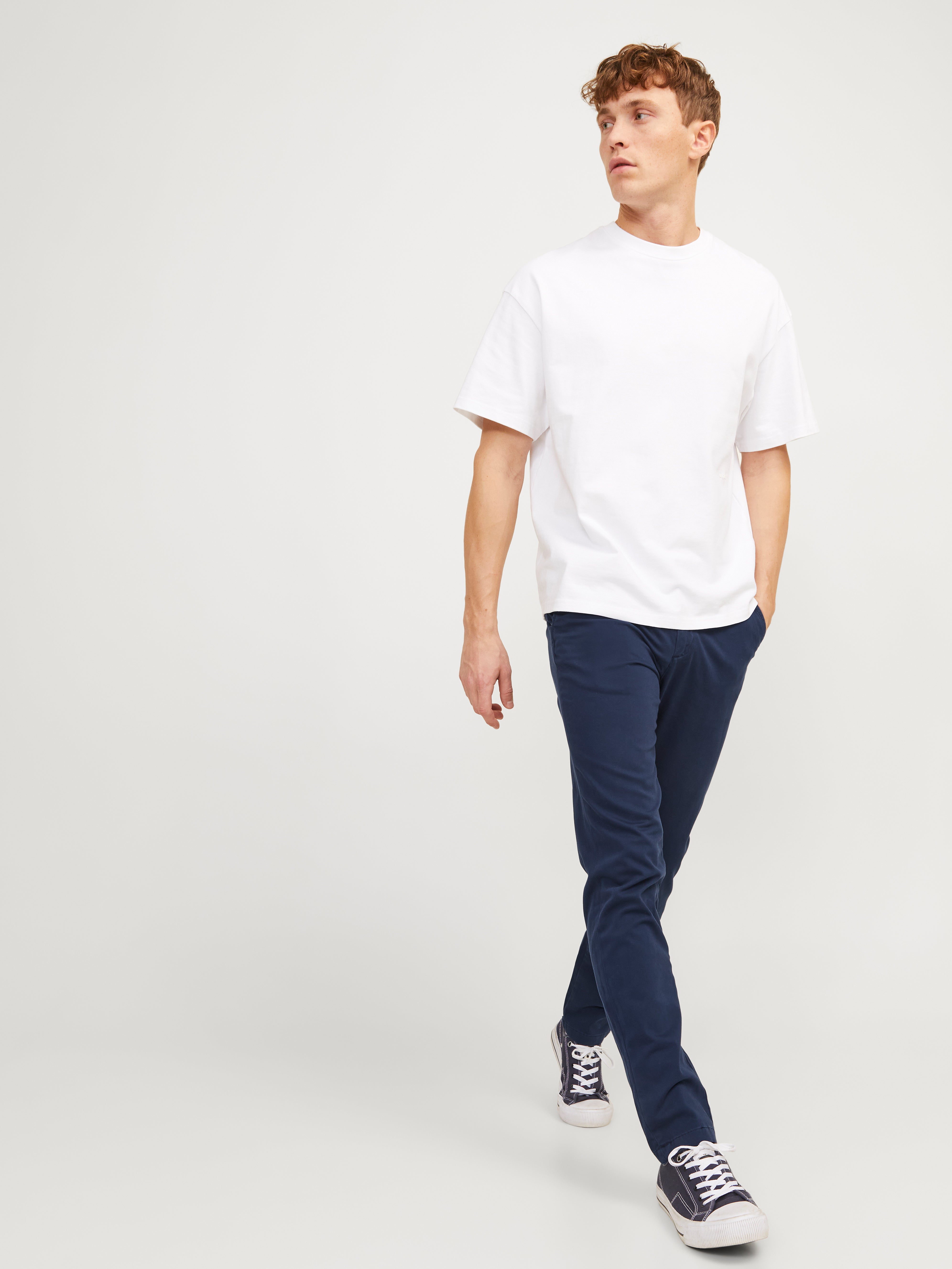 Jack & Jones Slim Fit Puuvillased püksid -Navy Blazer - 12150148