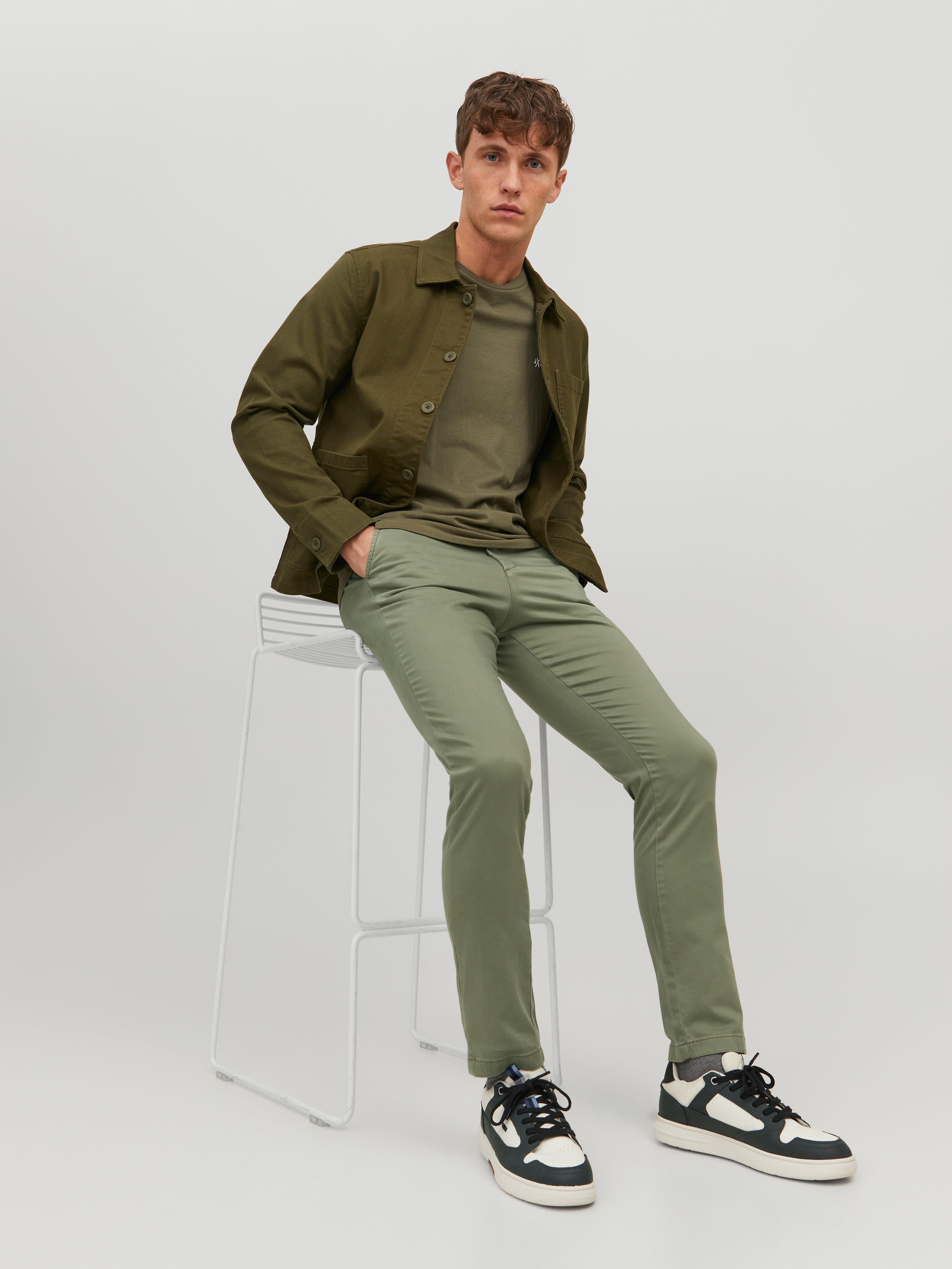 Slim Fit Chino trousers | Dark Green | Jack & Jones®