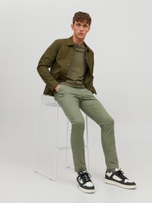 Jack & Jones Slim Fit Puuvillased püksid -Deep Lichen Green - 12150148