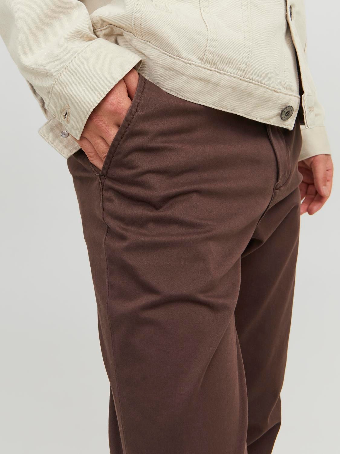 Jack & Jones Slim Fit Puuvillased püksid -Seal Brown - 12150148
