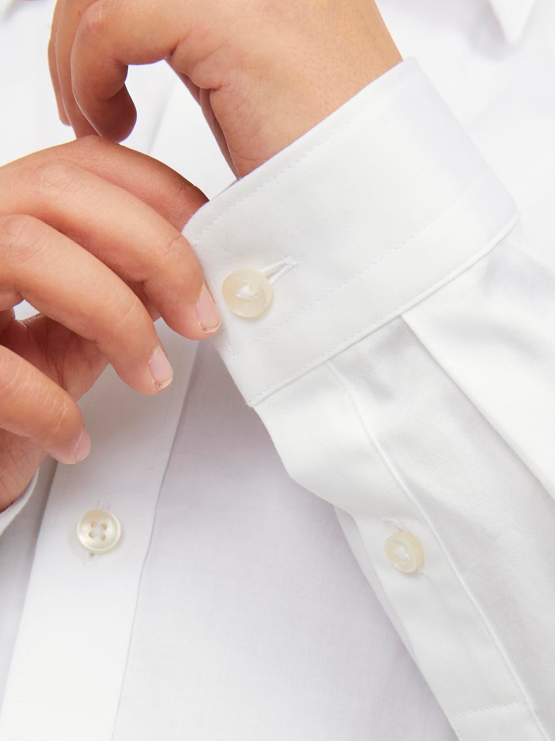 boys white cufflink shirt