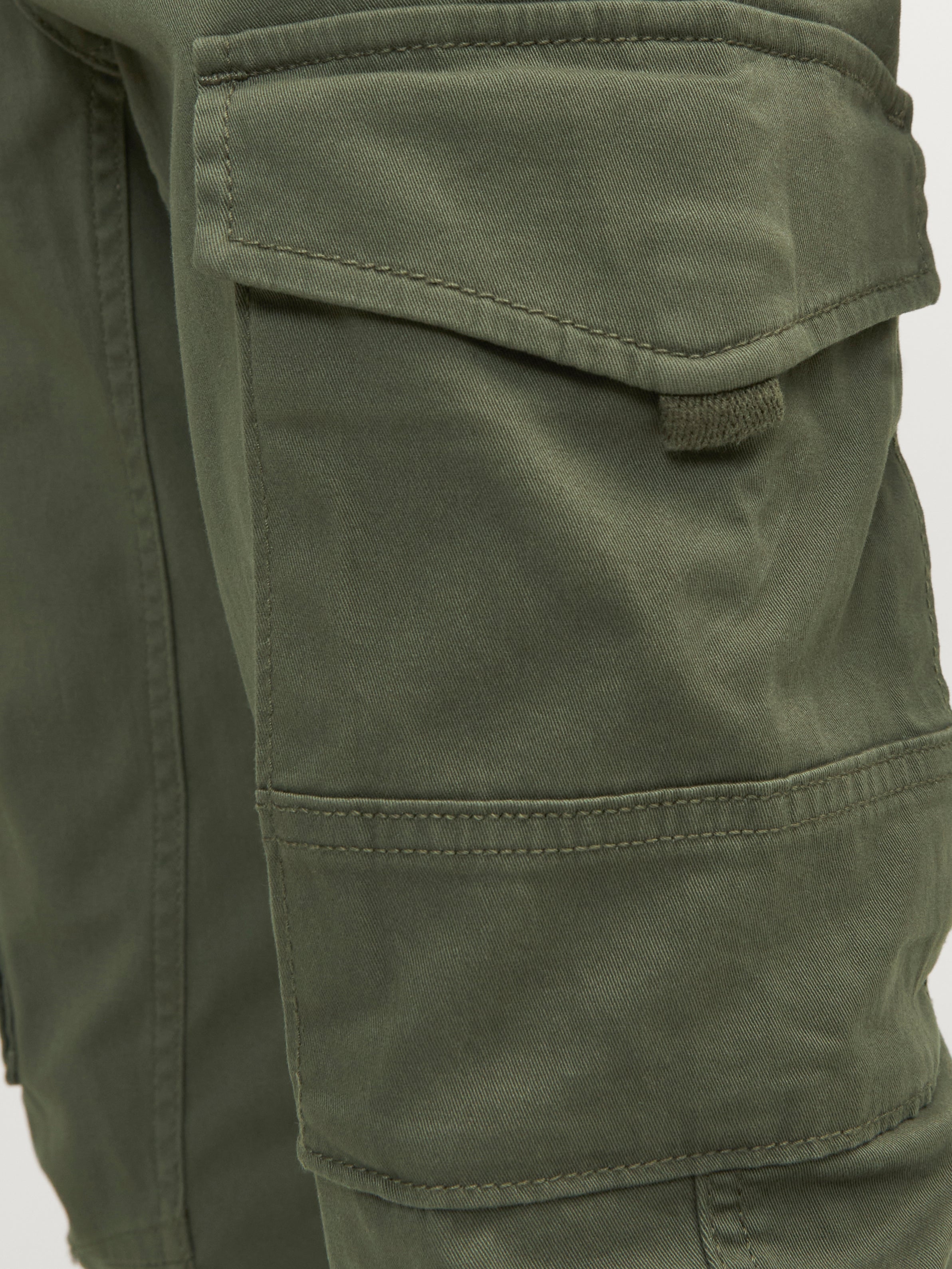 Jack & Jones Plus Paul Flake Slim Fit Cuffed Cargo Trousers - Green