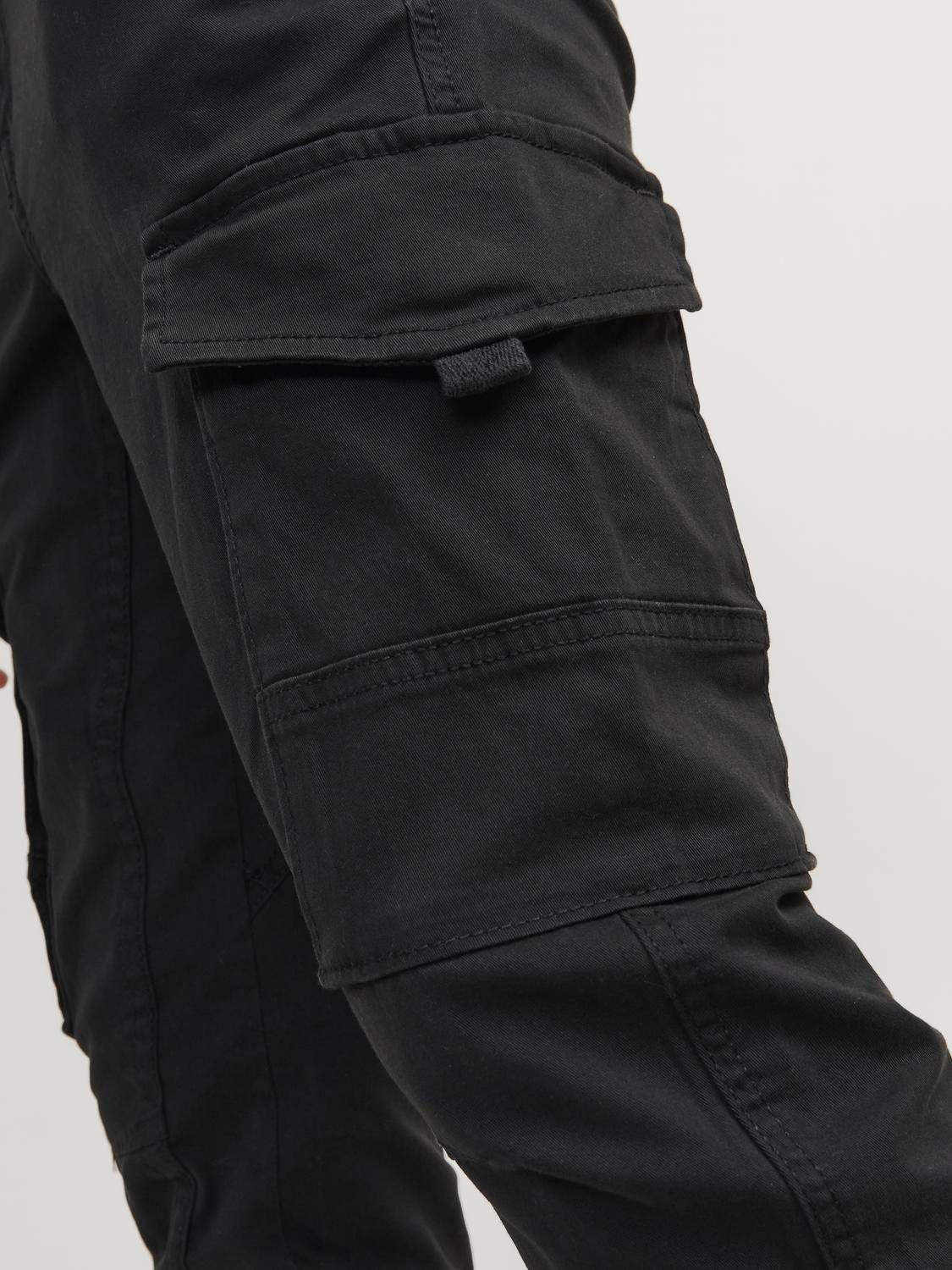 Pantalon cargo Tapered Fit Noir en coton Jack & Jones - Pantalon