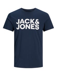 Jack & Jones Logotipas Apskritas kaklas Marškinėliai -Navy Blazer - 12151955