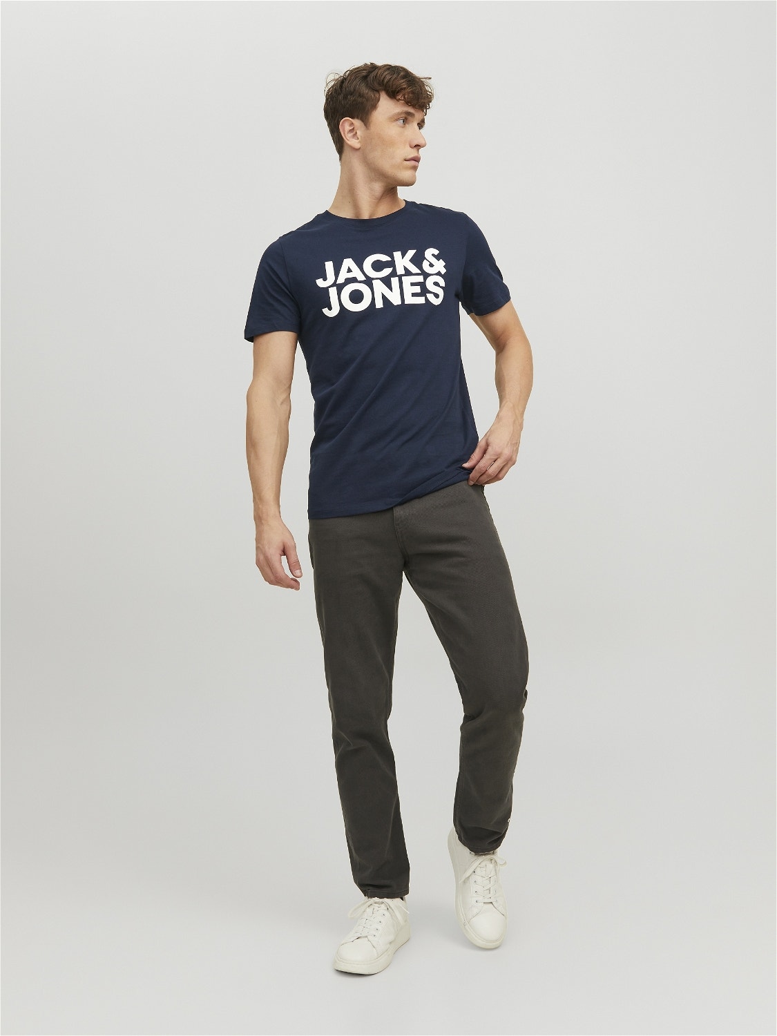 Jack & Jones Logotipas Apskritas kaklas Marškinėliai -Navy Blazer - 12151955