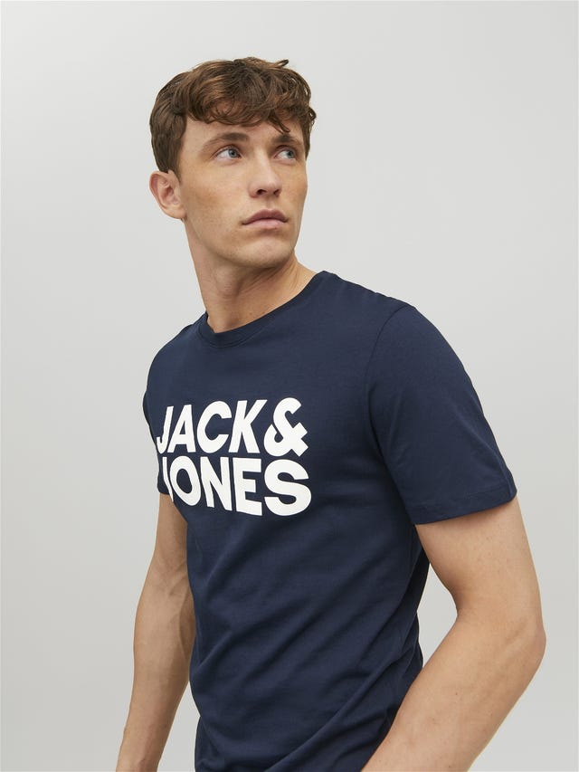 Jack & Jones Logo Kruhový výstřih Tričko - 12151955