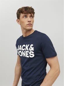 Jack & Jones Logo Rundhals T-shirt -Navy Blazer - 12151955