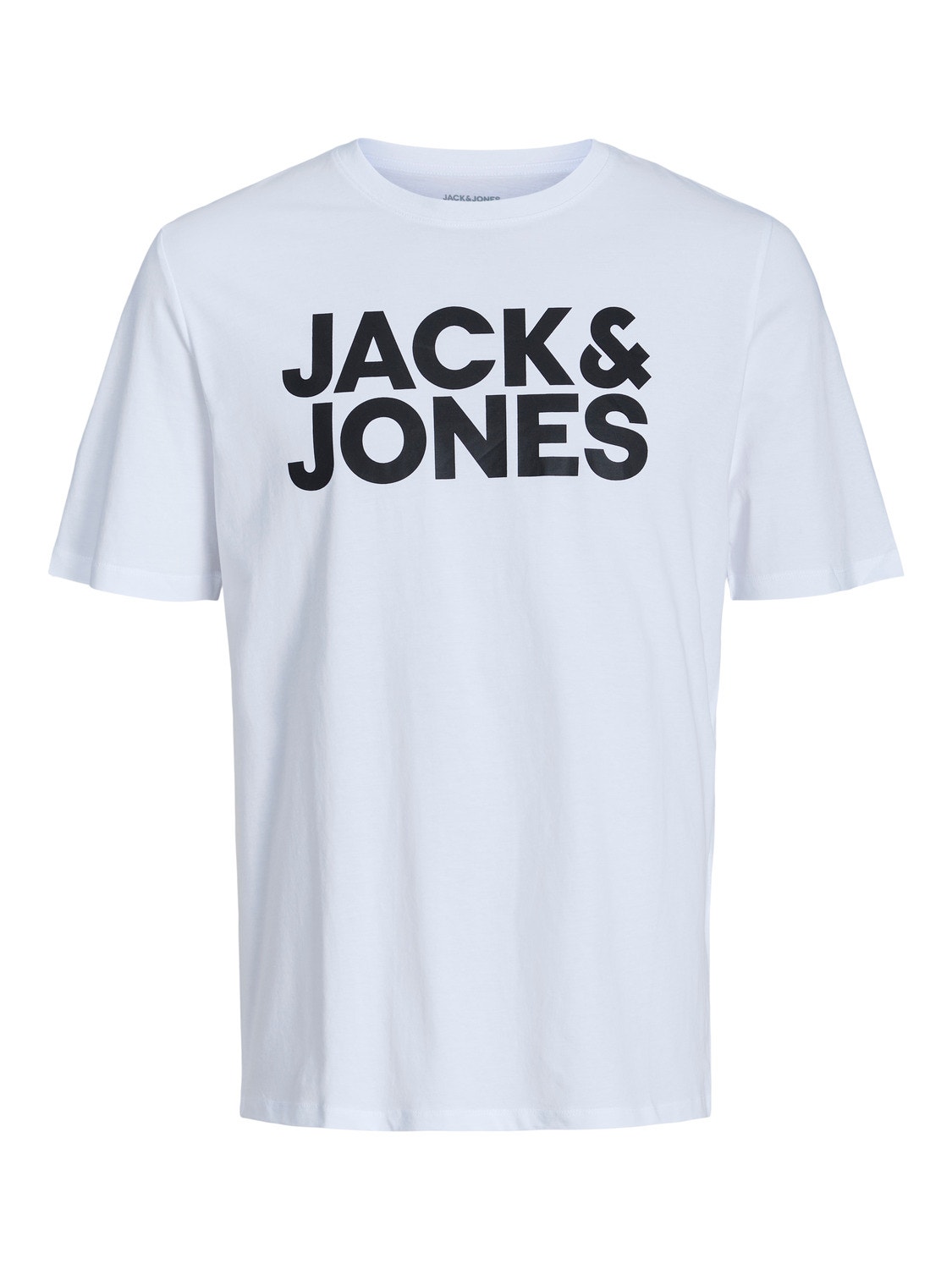 Jack & Jones Logo Ümmargune kaelus T-särk -White - 12151955