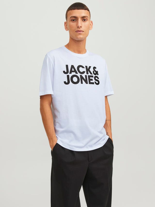 Jack & Jones Logo Kruhový výstřih Tričko - 12151955