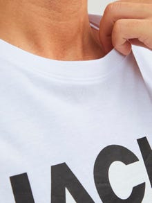 Jack & Jones Logo O-Neck T-shirt -White - 12151955