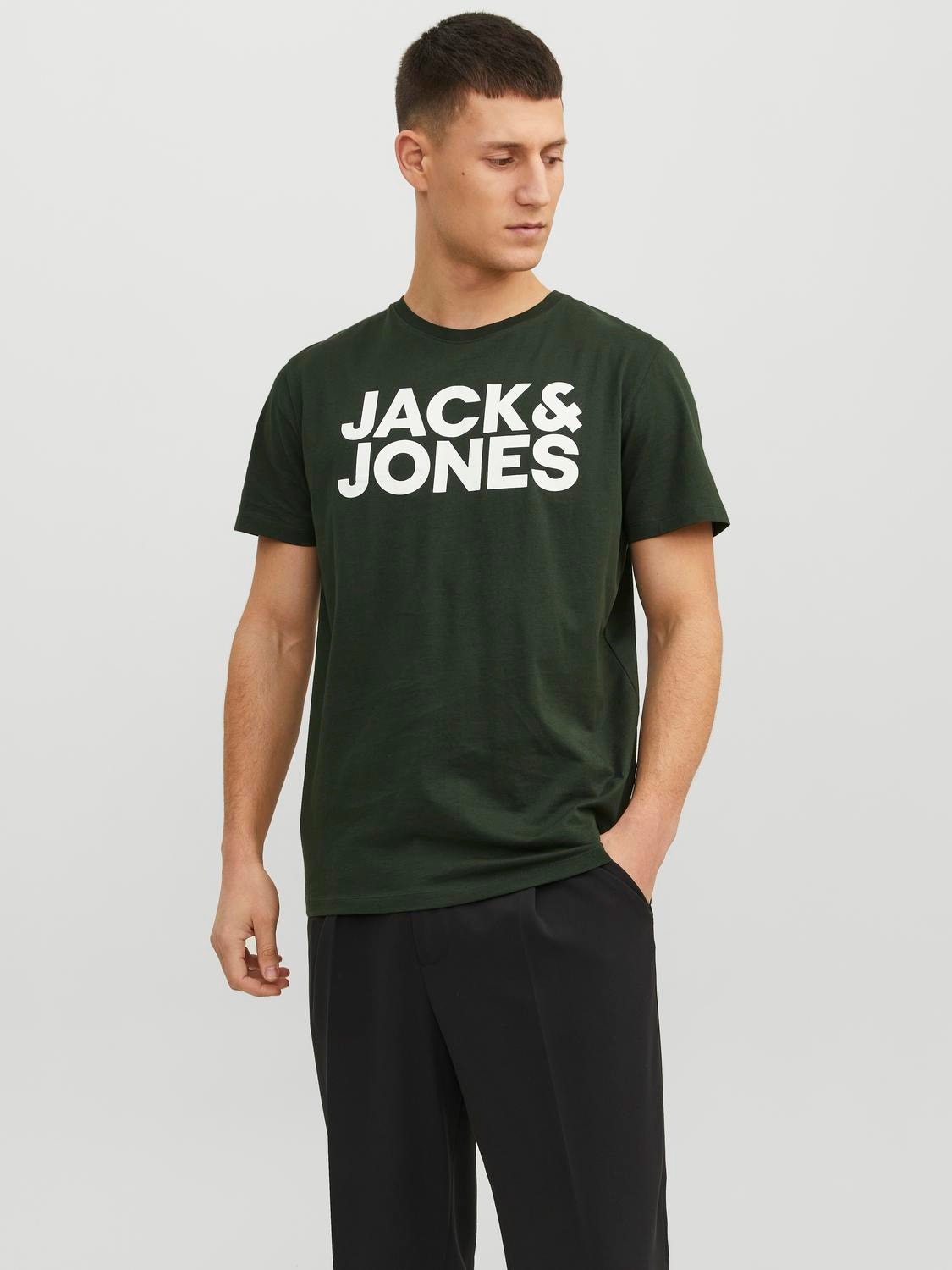 Jack & Jones Logo O-Neck T-shirt -Mountain View - 12151955