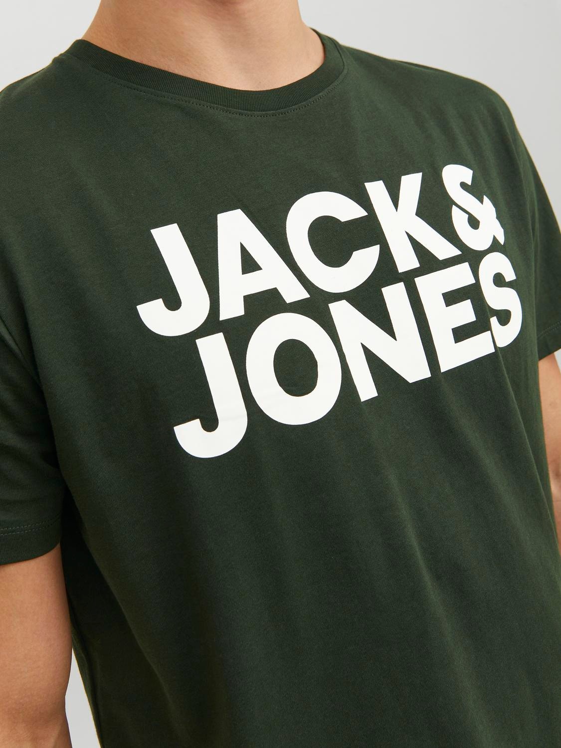 Jack & Jones Logo Pyöreä pääntie T-paita -Mountain View - 12151955