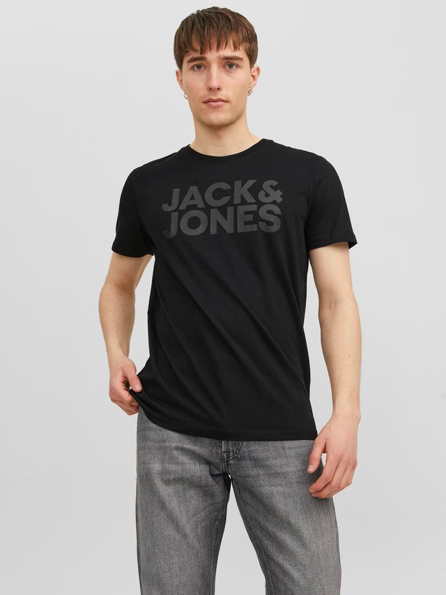 Jack & Jones Logo Pyöreä pääntie T-paita - 12151955