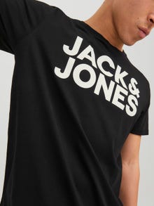 Jack & Jones Logo Kruhový výstřih Tričko -Black - 12151955