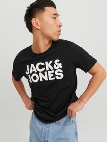 Jack & Jones Logo Pyöreä pääntie T-paita -Black - 12151955