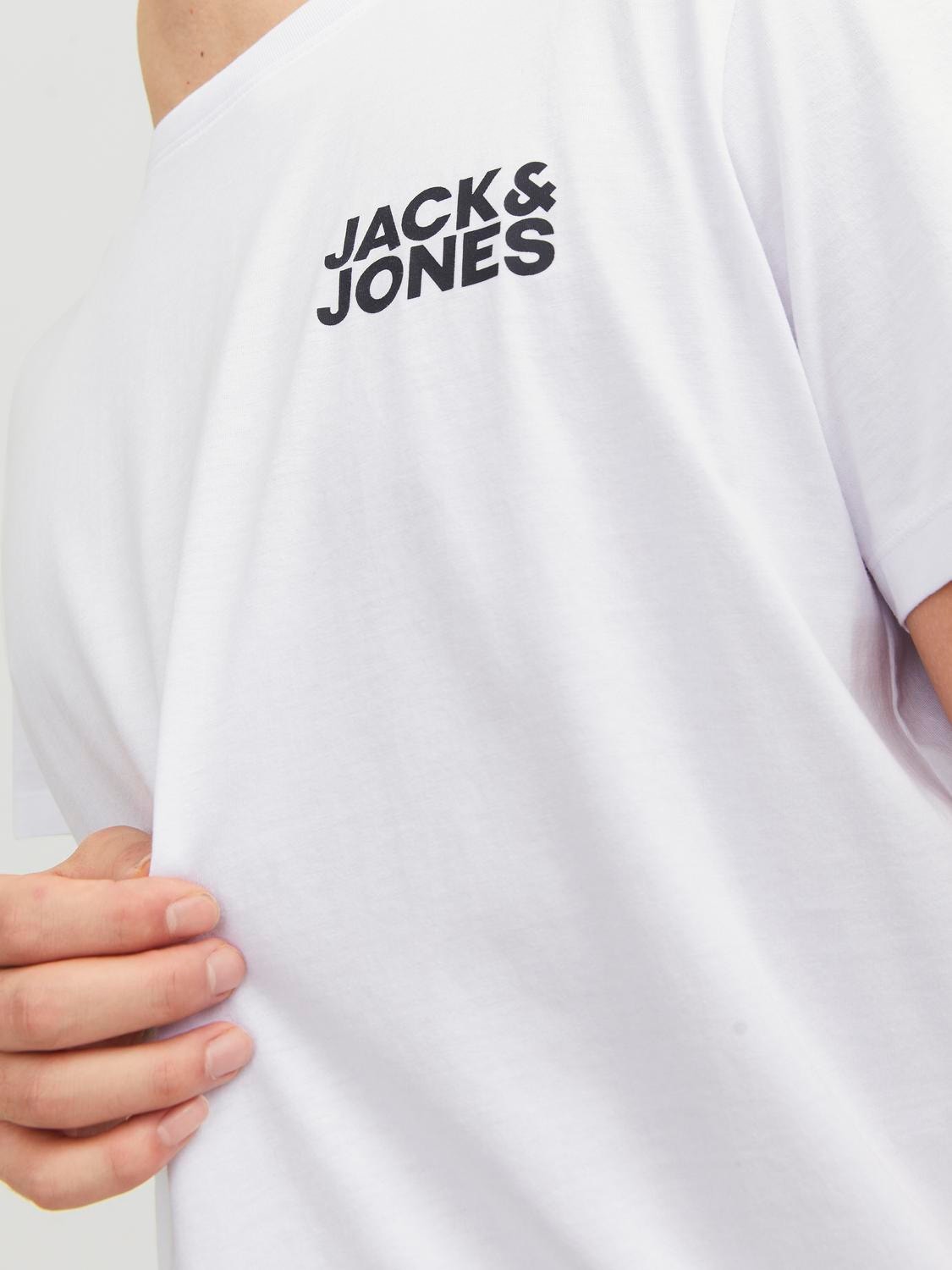 Jack & Jones Logó Környak Trikó -White - 12151955