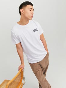 Jack & Jones Logo O-Neck T-shirt -White - 12151955