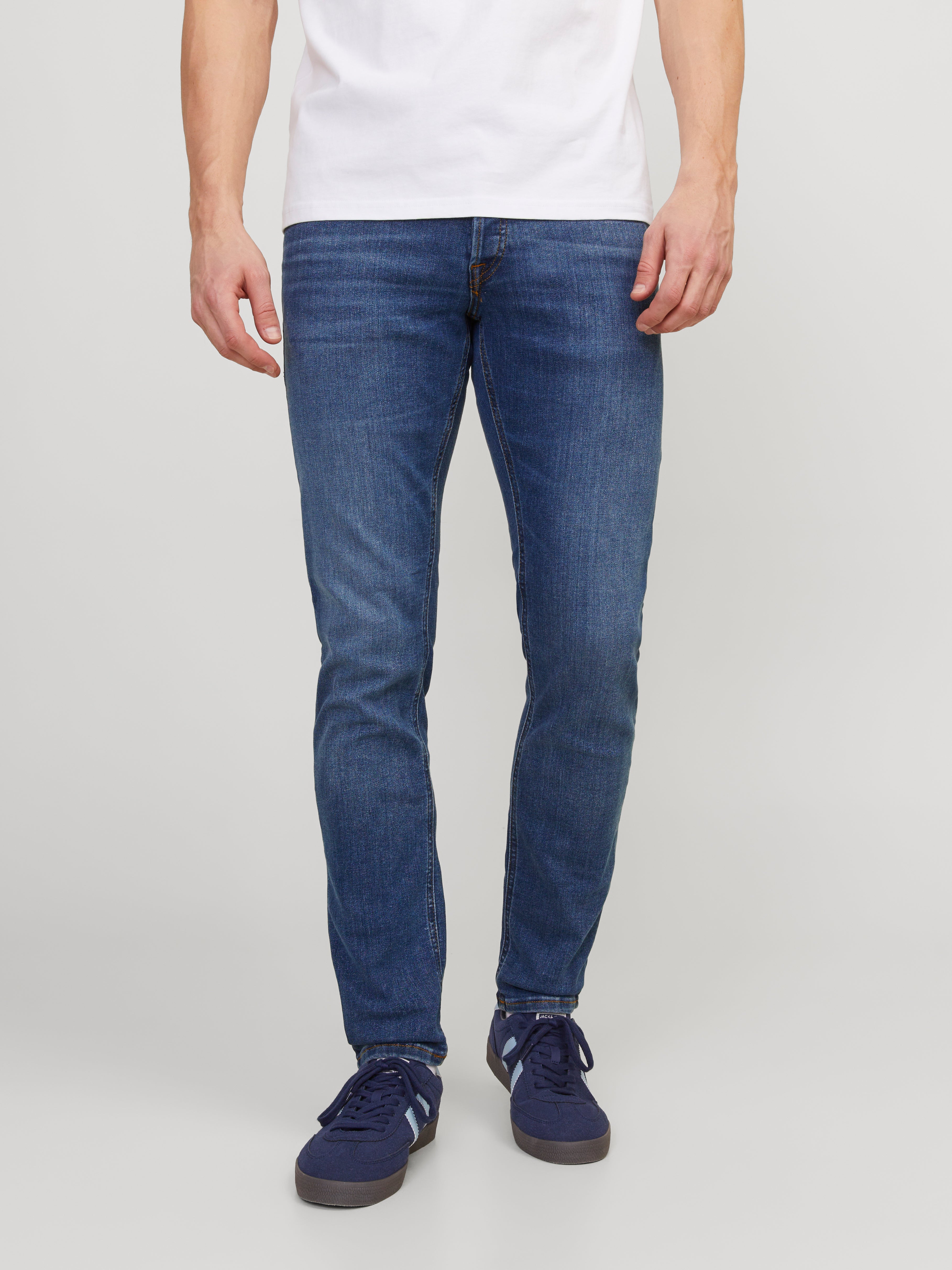 JACK & JONES Jeans Uomo Slim Fit JJIGLENN - Medium Blue Stone, Taglia 28W X 32L