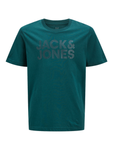 Jack & Jones Logo T-shirt Til drenge -Deep Teal - 12152730