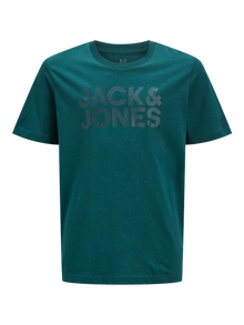 Jack & Jones Logo T-shirt Voor jongens -Deep Teal - 12152730